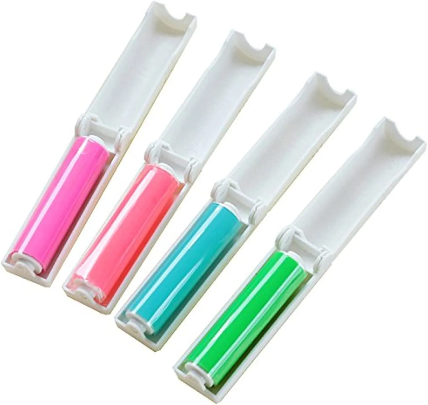 VANTIYAUS Lint Roller4pcs Reusable Foldable Portable Clothes Washing Carpet Sheets dust Suction Brush Picker Set Cleaner,Pet Hair Remover Brush(Random Color)